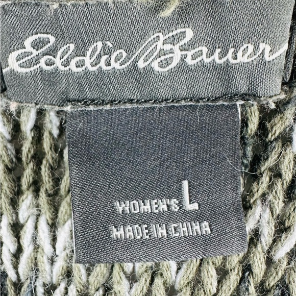 ⭐️ 3/$15 Eddie Bauer Olive Knit Hoodie Size L - Picture 4 of 4